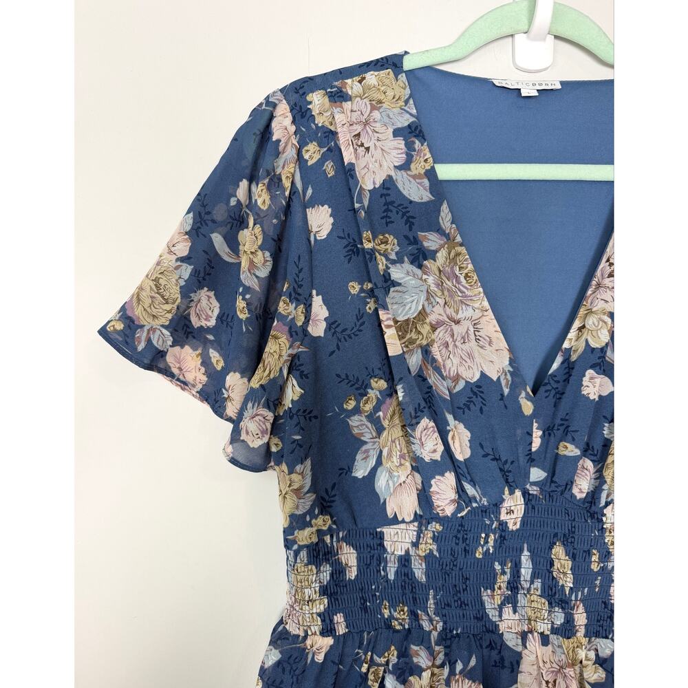Baltic Born Birdie Maxi Dress Blue Blush Floral Large Wedding Guest Photoshoot - Picture 9 of 14